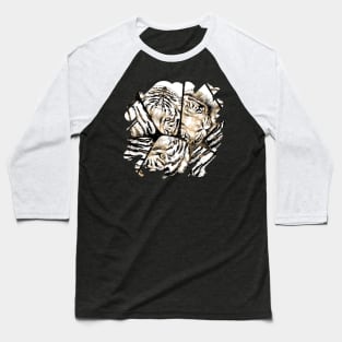 Tiger portrait composition on voronoi pattern Baseball T-Shirt